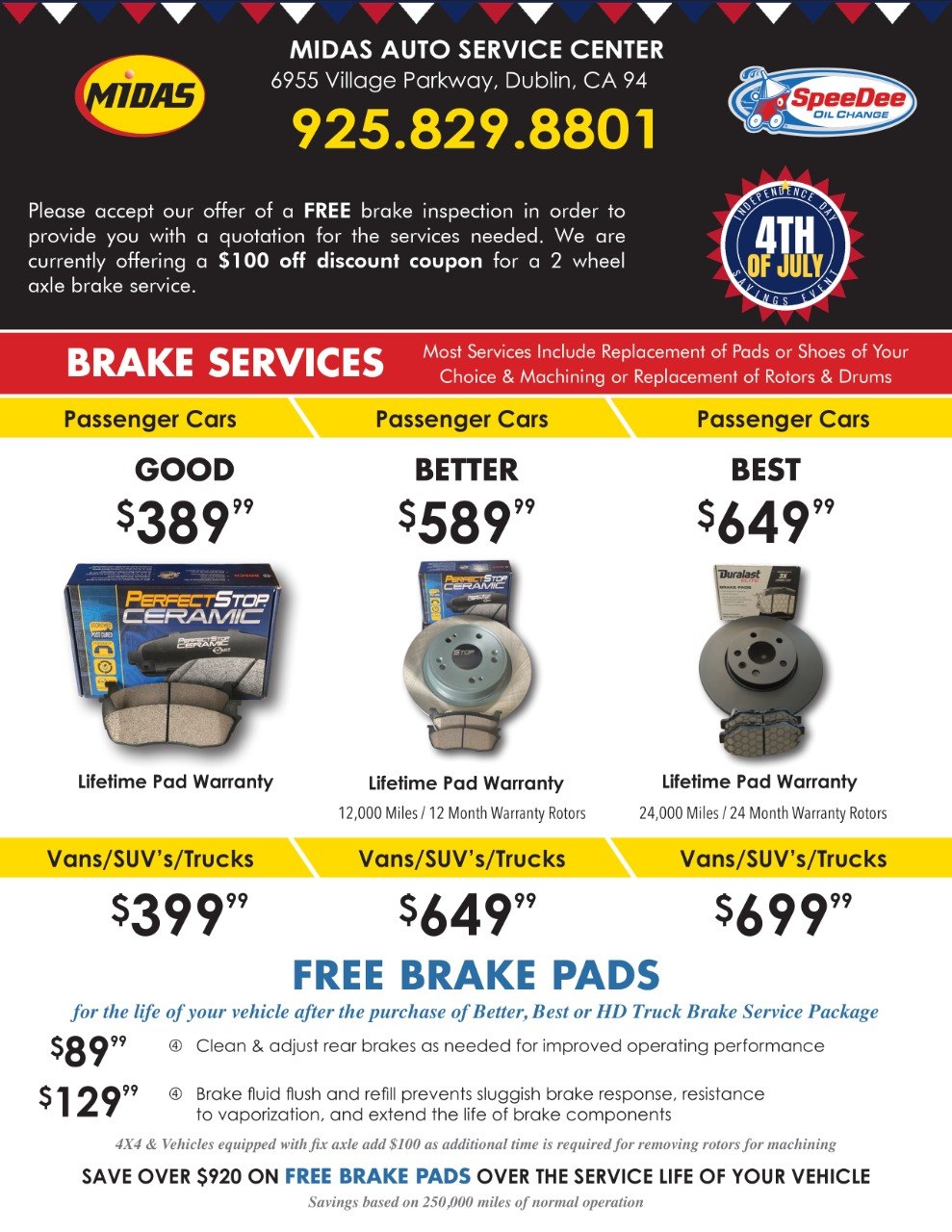 4th of July - Brake Service Special